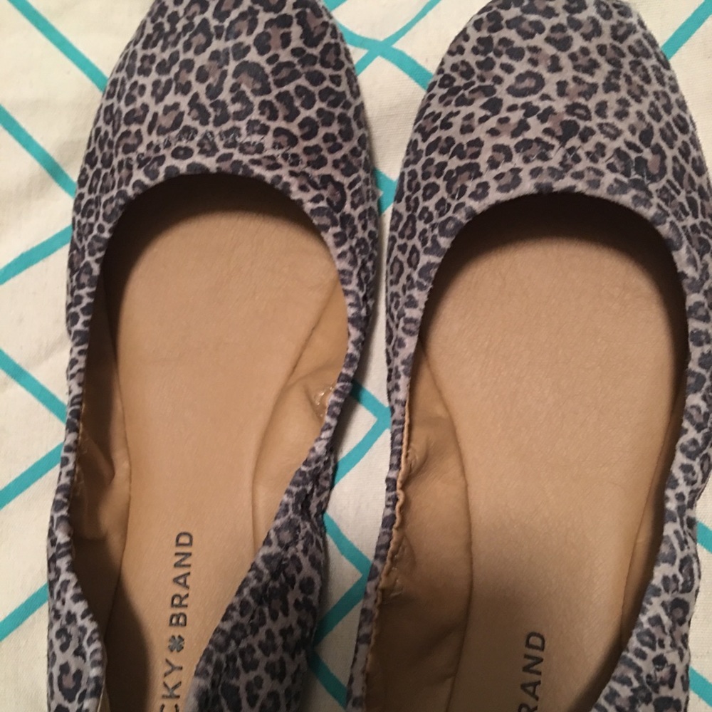 Lucky Brand animal print ballet shoes